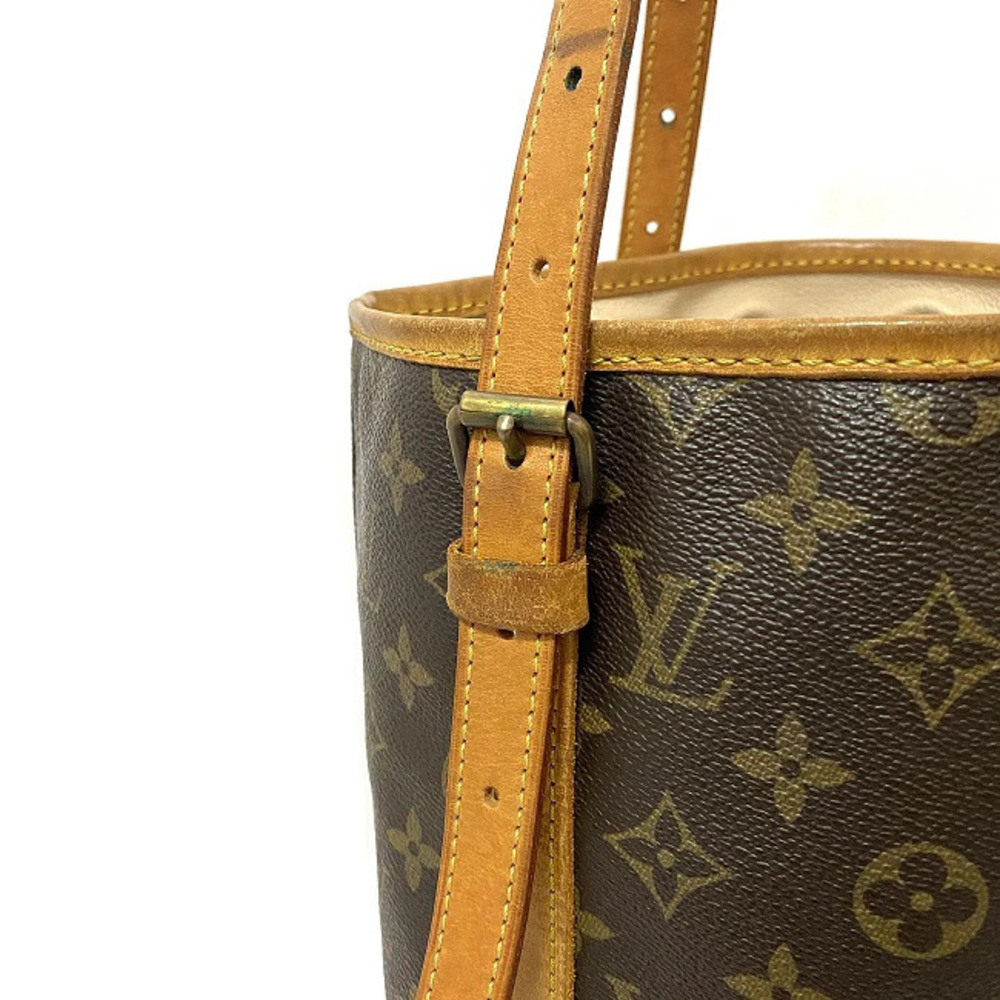 Louis Vuitton Brown Pattern Bag Beige Bucket All Handbag LV Tote over - Picture 6 of 10
